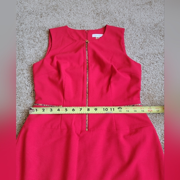 Calvin Klein Red Sleeveless Dress Size 6 - Picture 6 of 11